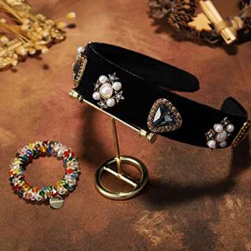 Sinalty Baroque Wide Headbands Black Velvet Crystal Hairband Vintage Hair Band Custome Hair Accessor...