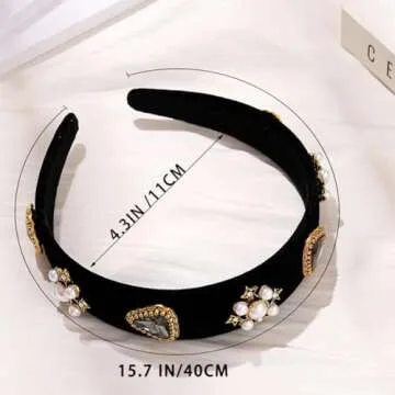 Sinalty Velvet Crystal Headband - Elegant Hair Accessory