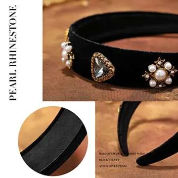 Sinalty Velvet Crystal Headband - Elegant Hair Accessory