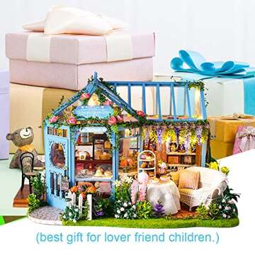 CUTEBEE DIY Dollhouse Kit - Rose Garden Tea House Gift
