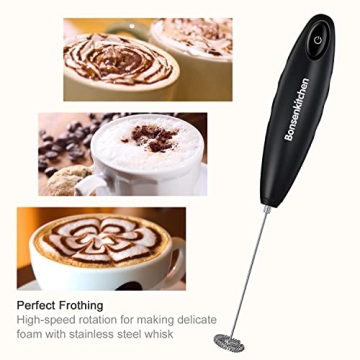 Bonsenkitchen Milk Frother for Creamy Coffee Drinks