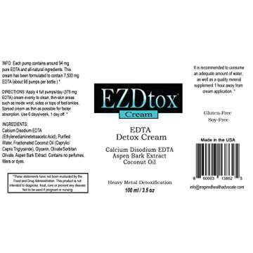 EZDtox Cream - Effective Heavy Metal Detox Cream 1 Month Supply