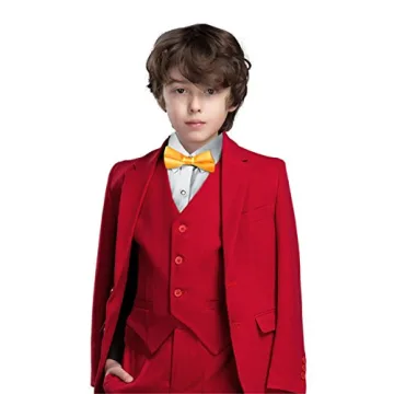 Yanlu Boy's 5-Piece Formal Suit in Classic Red