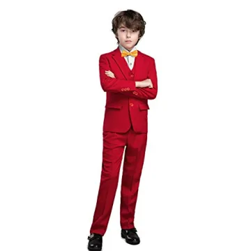 Yanlu Boy's 5-Piece Formal Suit in Classic Red