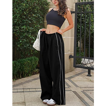 Springrain Women's Stylish Wide Leg Jogger Pants with Pockets