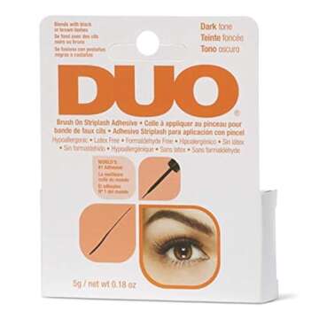 DUO Brush-On Strip Lash Adhesive, Dark Tone, 0.18 oz, 2-Packs