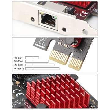 2.5G Network Adapter, Ubit 2.5GBase-T RJ45 2500/1000/100Mbps Gigabit PCIe Network Adapter, RTL8125 NIC, Low Profile Bracket, Windows 11/10 /8/8.1/7