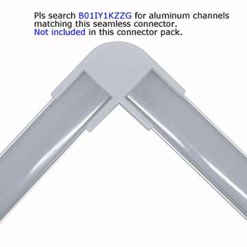 Litever 90 Degrees Corner Connectors, ONLY Slim Aluminum LED Channel (ASIN:B01IY1KZZG),Corner Connection/Joint with Extension Connectors for Slim Aluminum Channels LL-015-90F