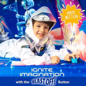 W&O Space Super Dome with Blast Off Button, Space Projector and LED Lights - Ultimate Rocket Play Tent for Kids Aged 3-12 - Perfect for Indoor & Outdoor Adventures