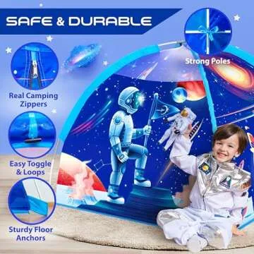 W&O Rocket Tent with LED Lights & Space Sounds for Kids