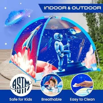 W&O Rocket Tent with LED Lights & Space Sounds for Kids