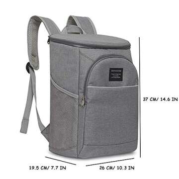 DEN Collapsible Cooler Backpack Insulated 18L, Waterproof Leakproof Soft Portable Cooler Bag for Lun...