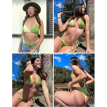 ZAFUL Ribbed Bikini Set for Women - Chic Two Piece Swimsuit