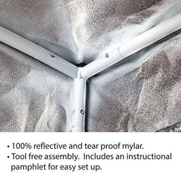 Apollo Horticulture 48”x24”x60” Mylar Hydroponic Grow Tent for Indoor Plant Growing