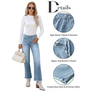 Trendy GRAPENT High Waisted Jeans for Stylish Women