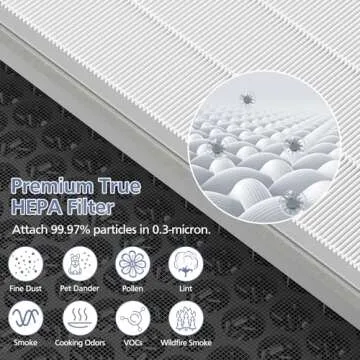 H7123101/H211/H211S Replacement Fil-ter for Govee Life Smart Air Puri-fier, H13 True HEPA Fil-ter & 4-Stage High-Efficiency Fil-tration, 2 Pack HEPA Fil-ter and 4 Pack Washable Pre-Fil-ter