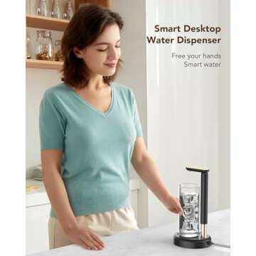 Desktop Water Bottle Dispenser, Nerveol 5 Gallon Water Dispenser Portable Electric Water Bottle Pump...