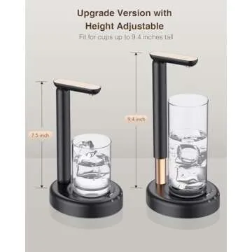 Desktop Water Bottle Dispenser, Nerveol 5 Gallon Water Dispenser Portable Electric Water Bottle Pump for Universal 1-5 Gallon Bottles Type-C Charging Water Jug Pump for Home Office Outdoor Black