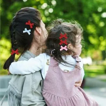 60Pcs Mini Cute Bow Hair Clips, Hair Bows for Girls, Bow Ribbons Hair Accessories, Mini Small Bow Hair Clips, Satin Mini Bow Clips, Small Hair Clips Solid Color Hair Ribbon Alligator Clips, 6 Color