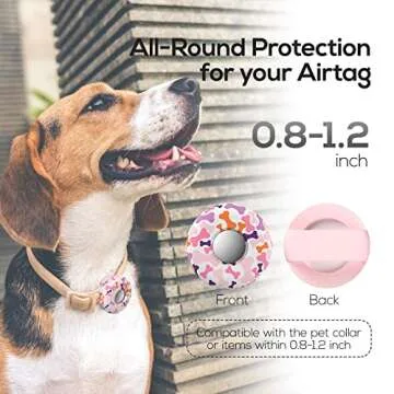 Dog Collar Holder for AirTag, 2 Pack Silicone Pet Collar Case for Apple Airtags, Anti-Lost Airtag Do...