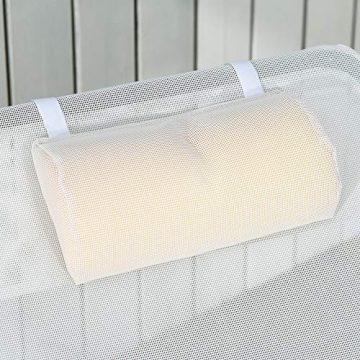 Outsunny Folding Chaise Lounge Chair, Pool Sun Tanning Chair, Outdoor Lounge Chair with Reclining Back, Breathable Mesh Seat, Headrest for Beach, Yard, Patio, Cream White