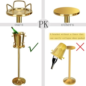Elegant 5L Gold Champagne Bucket with Sturdy Stand
