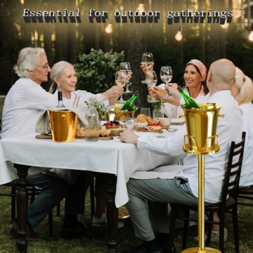 Elegant 5L Gold Champagne Bucket with Sturdy Stand