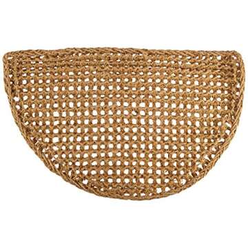 Kempf Half Round Dragon Coir Entrance Mat, Twisted Fiber Doormat, All Natural, Effective at Scraping Dirt and Debris from Shoes, 18 x 30-inch