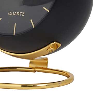 Alarm Clocks for Bedrooms, Alarm Clock Pointer Design Mute Time Management Metal Luminous Electronic Quartz Clock Living Room Desk Decor for Kids Room (Pink)