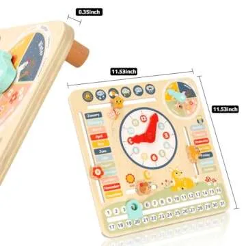 TOOKYLAND Kids Educational Wooden Calendar for Toddlers