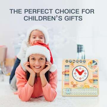 TOOKYLAND Kids Educational Wooden Calendar for Toddlers