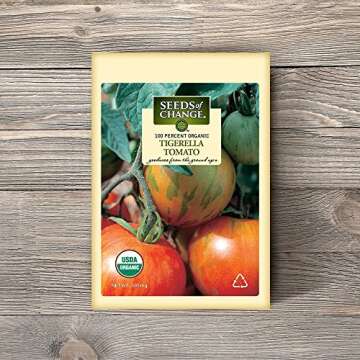 Seeds of Change 5001 Tigerella Tomato - Organic Red Striped Seeds for Healthy Gardening