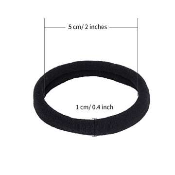 Senkary 50 Pieces Large Hair Ties - Durable, Elastic, Seamless Hold for Thick Hair