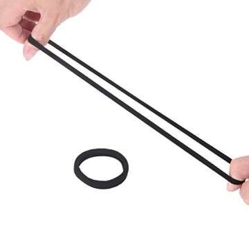 Senkary 50 Pieces Seamless Large Hair Ties in Black