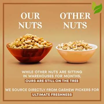 Oven Dry Roasted Fancy Cashews with Sea Salt-1.5 lb | Whole Cashews | No Oil | No PPO | Vegan and Keto Friendly | Made from Natural Cashews