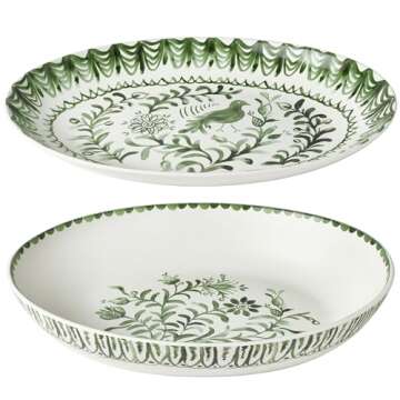 Fitz and Floyd Sicily Green 2 Piece Serving Set