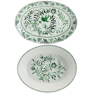 Fitz and Floyd Sicily Green 2 Piece Serving Set