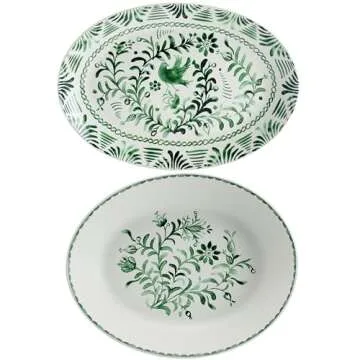 Fitz and Floyd Sicily Green 2 Piece Serving Set