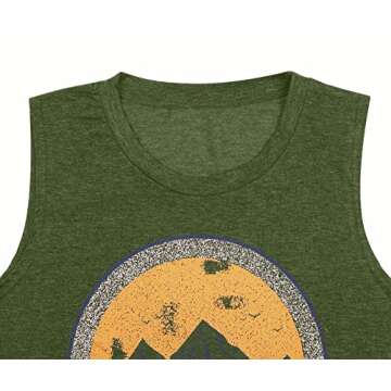 Adventure Tank Tops Women Moutain Sunshine Graphic Tee Camping Shirt Hiking Vacation Sleeveless Raceback