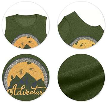 Adventure Tank Tops Women Moutain Sunshine Graphic Tee Camping Shirt Hiking Vacation Sleeveless Raceback