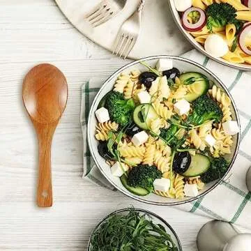 4 Pieces Wooden Spoons Set 9 Inch for Cooking, Serving Salad, Stirring Soup, Rice, Nonstick Heat Resistance Easy to Use