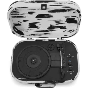 Crosley CR8009B-BW Discovery Vintage Bluetooth Suitcase Vinyl Record Player