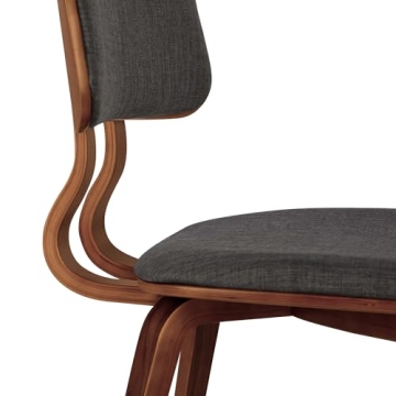 Armen Living Jaguar Dining Chair - Charcoal and Walnut Finish