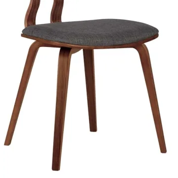 Armen Living Jaguar Dining Chair - Charcoal and Walnut Finish