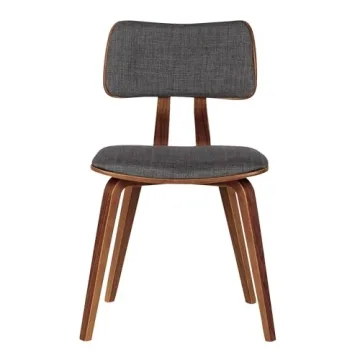 Armen Living Jaguar Dining Chair - Charcoal and Walnut Finish