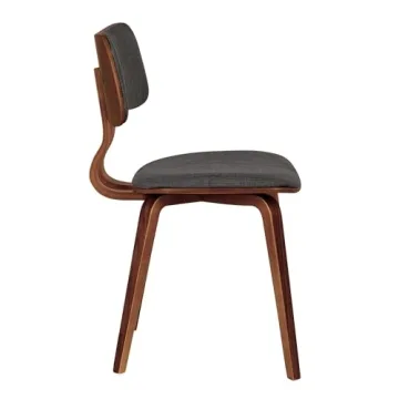 Armen Living Jaguar Dining Chair - Charcoal and Walnut Finish