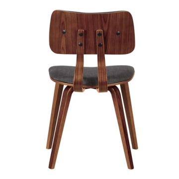 Armen Living Jaguar Dining Chair - Charcoal and Walnut Finish