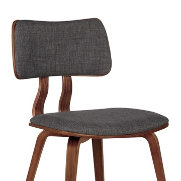 Armen Living Jaguar Dining Chair - Charcoal and Walnut Finish