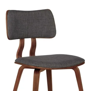 Armen Living Jaguar Dining Chair - Charcoal and Walnut Finish