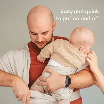 Konny Original Baby Carrier AirMesh for Summer Carrier Wrap, Easy to Wear Baby Wrap Carrier, Perfect Essentials Cloths for Newborn Babies up to 44 lbs, (Beige, 4XL)